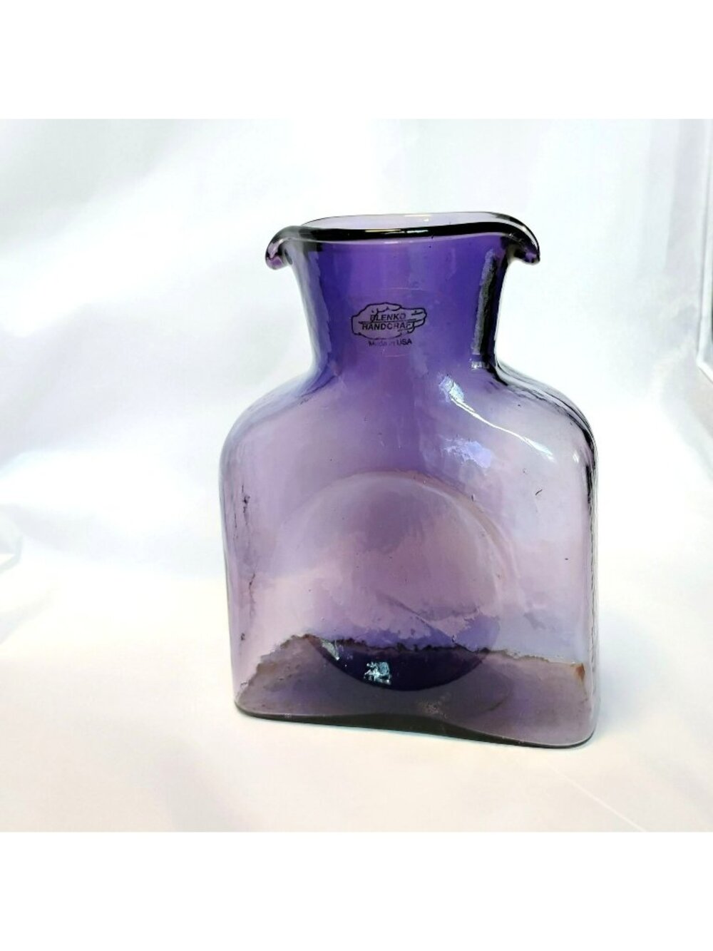 Blenko Glass 2012 Mini Water Bottle 384M, Violet Purple Experimental Handcrafted